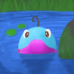 digital painting of a shiny politoed in a pond
